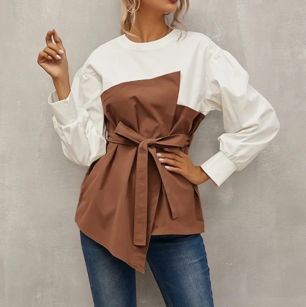 Keyhole Back Belted 2 In 1 Top - Picture 3 of 4